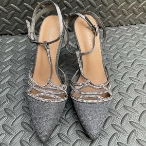 Sparkly silver heels